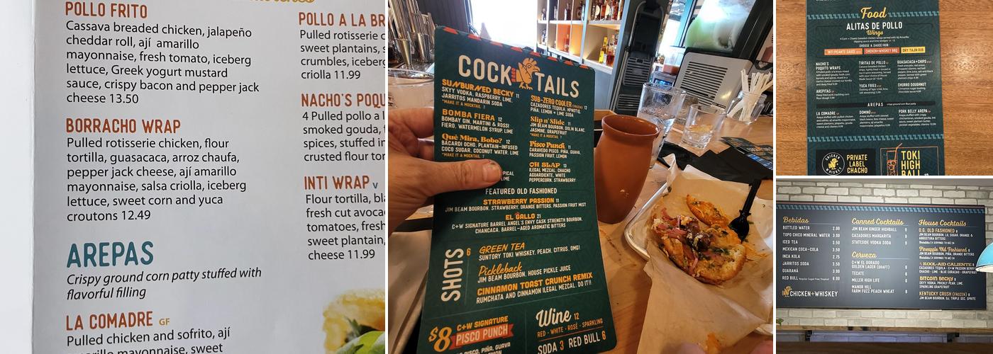 Chicken + Whiskey Menu