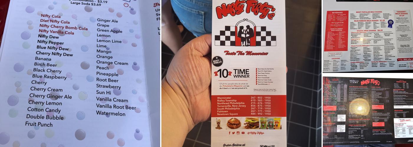 Nifty Fifty's (Warminster) Menu