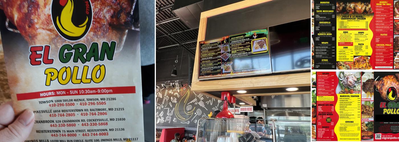 El Gran Pollo Menu