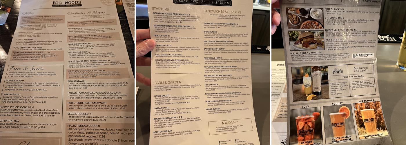 Big Woods • Fashion Mall Menu