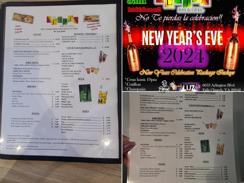 La LLajta Bar & Grill Menu