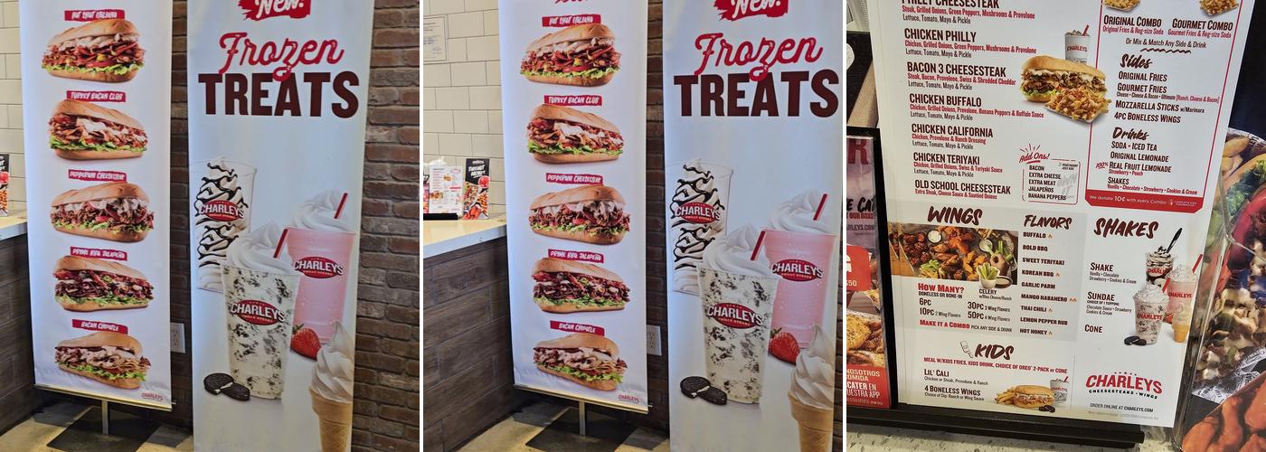 Charleys Cheesesteaks and Wings Menu