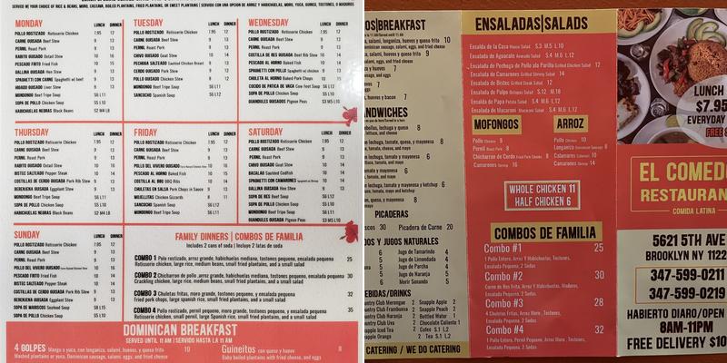 El Comedor Menu