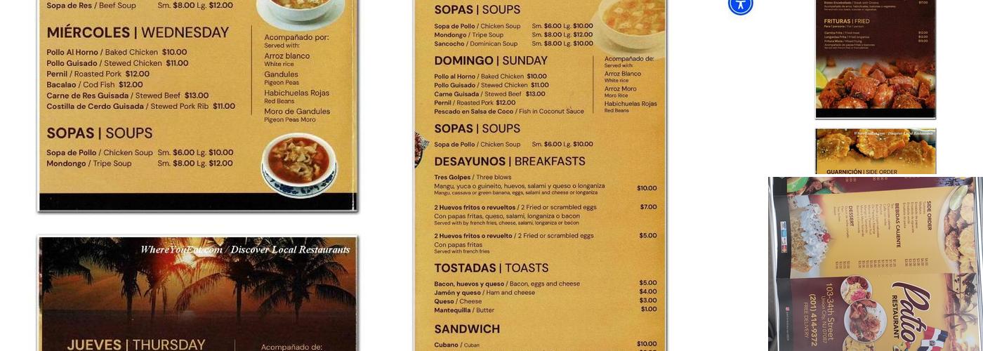 Patio Restaurant Menu