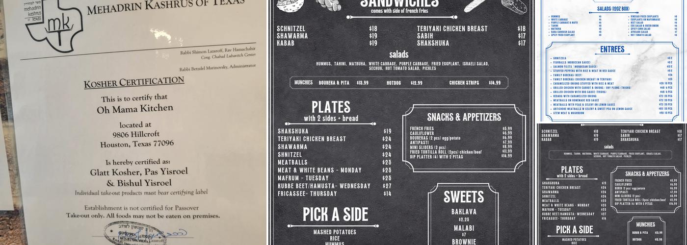 Oh Mama Kitchen Menu
