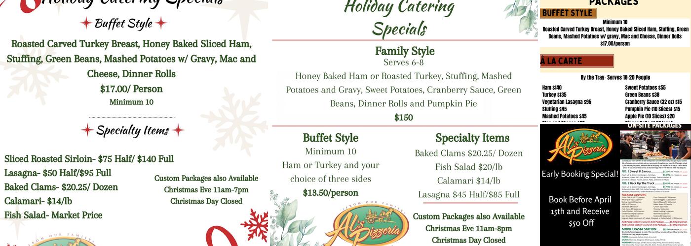 Al's Pizza and Catering Menu