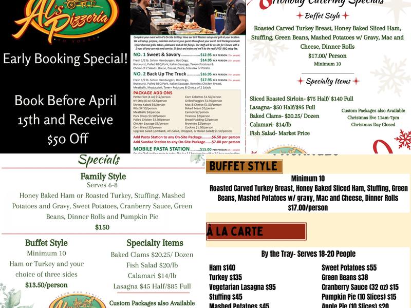 Al's Pizza and Catering Menu