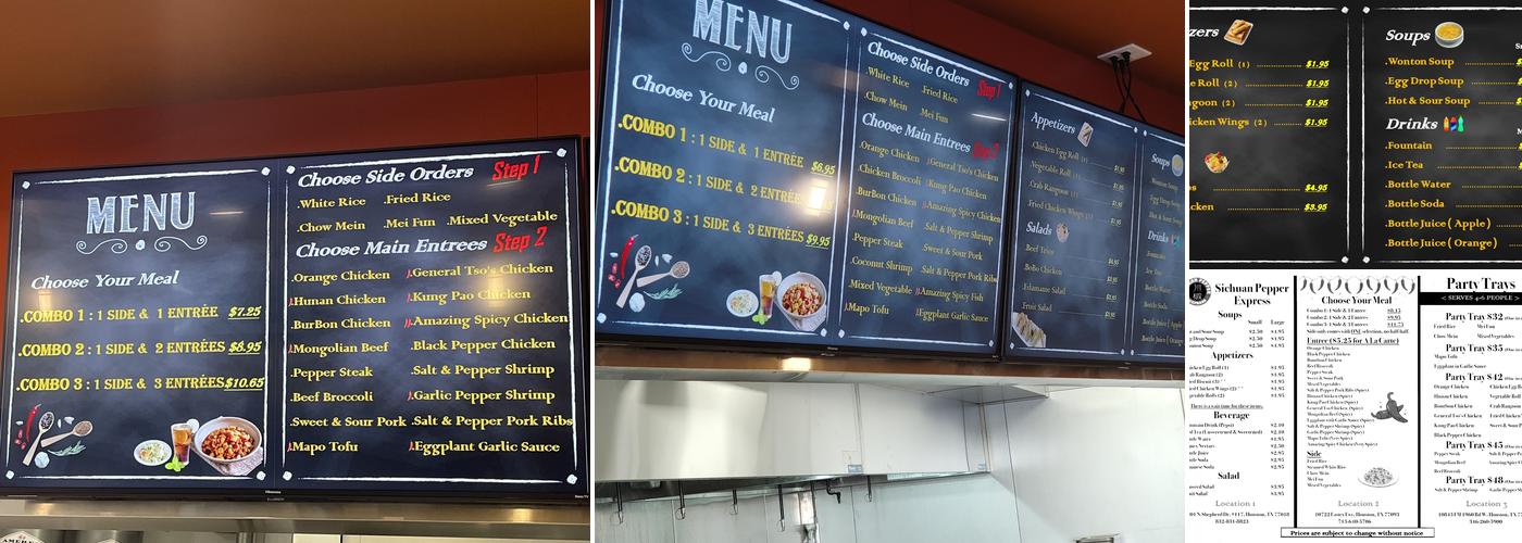 Sichuan Pepper Express Menu