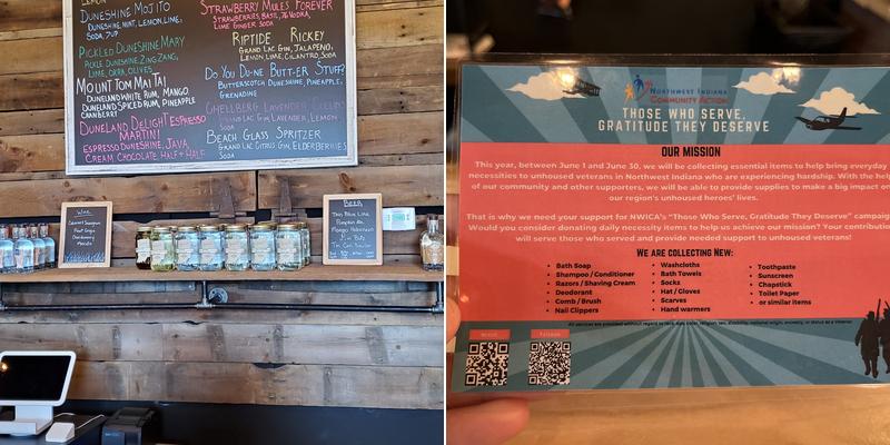 Duneland Distillery Menu