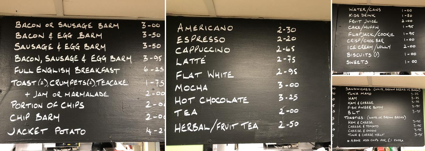 Treetops Cafe Menu