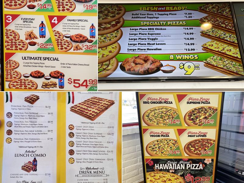 Piara Pizza Menu