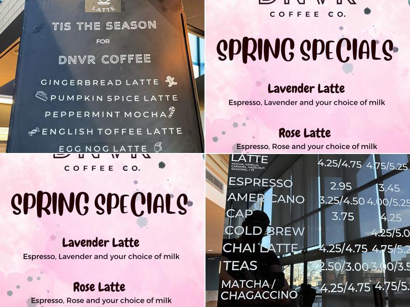The DNVR Coffee Co Menu