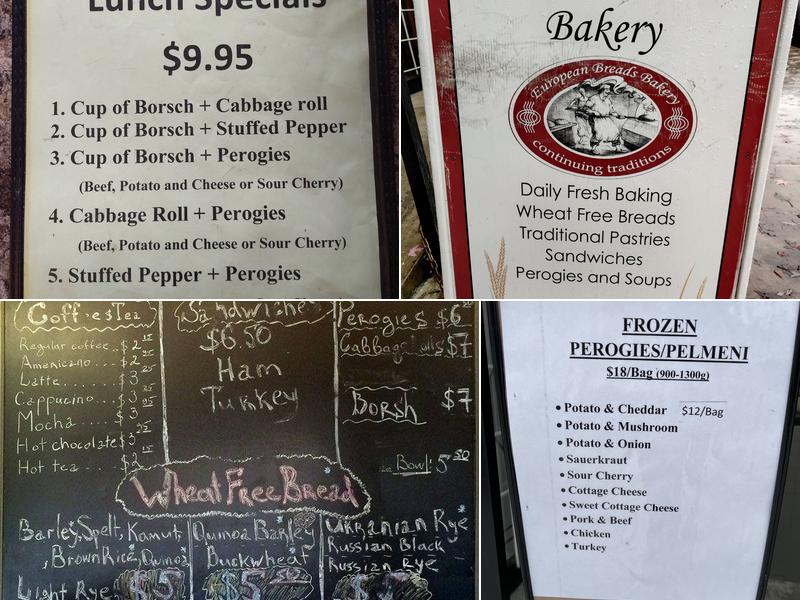 European Breads Bakery Menu