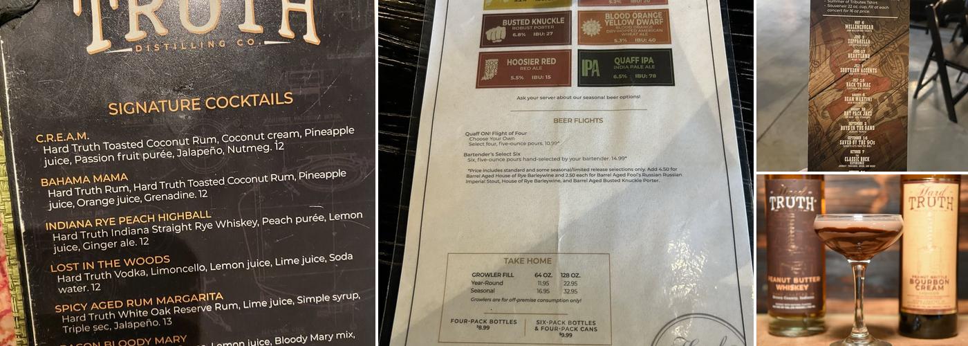 Hard Truth Distilling Co. Menu