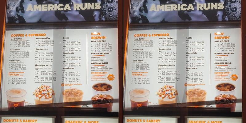 Dunkin' Menu