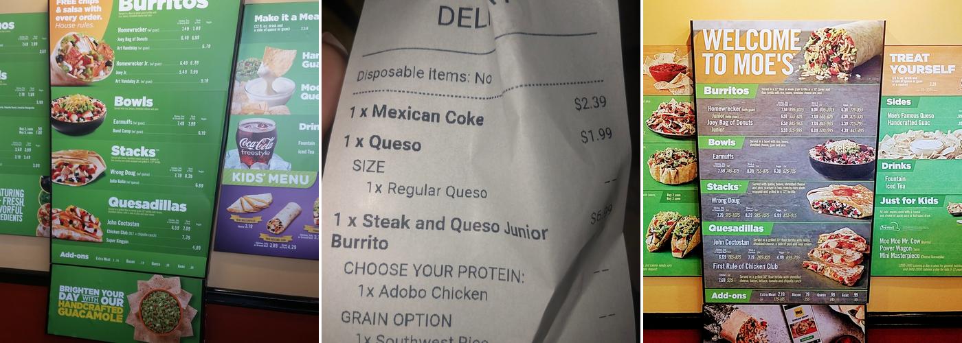Moe's Southwest Grill Menu