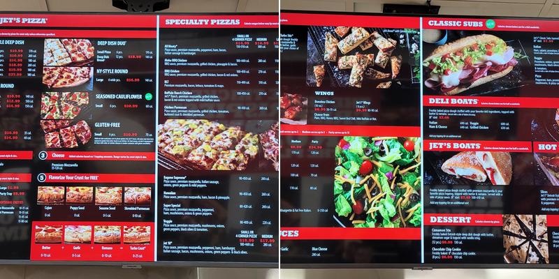 Jet's Pizza Menu