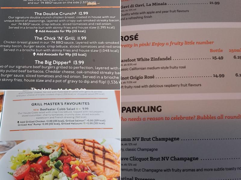 The Orchard Beefeater Menu