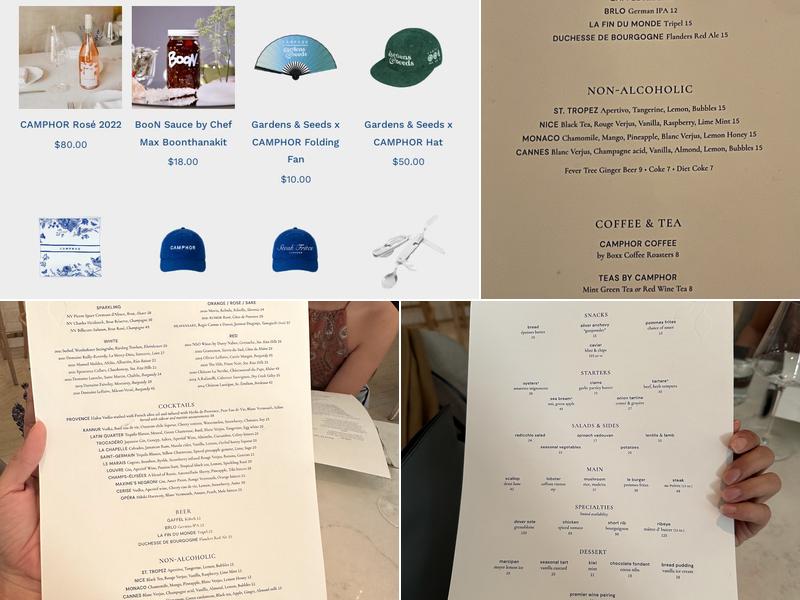 Camphor Menu