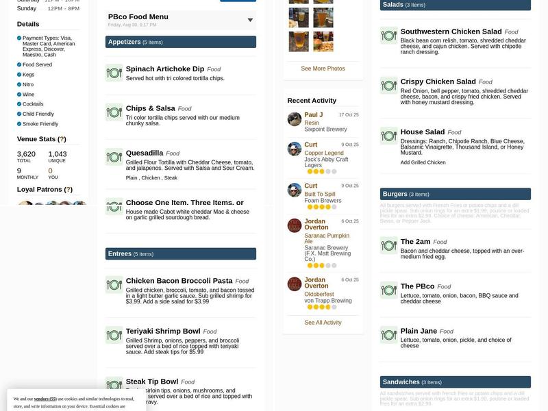 14th Star Brewing Co. Menu