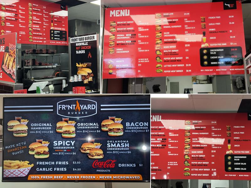 Front Yard Burger Menu