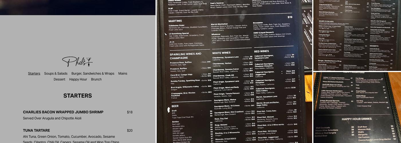 Phil’s Menu