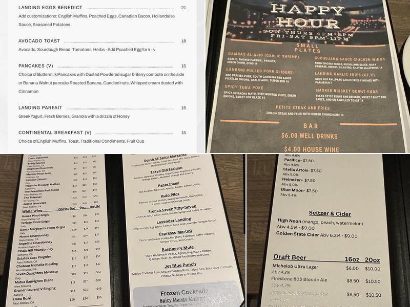 The Landing Restaurant & Event Venue Menu