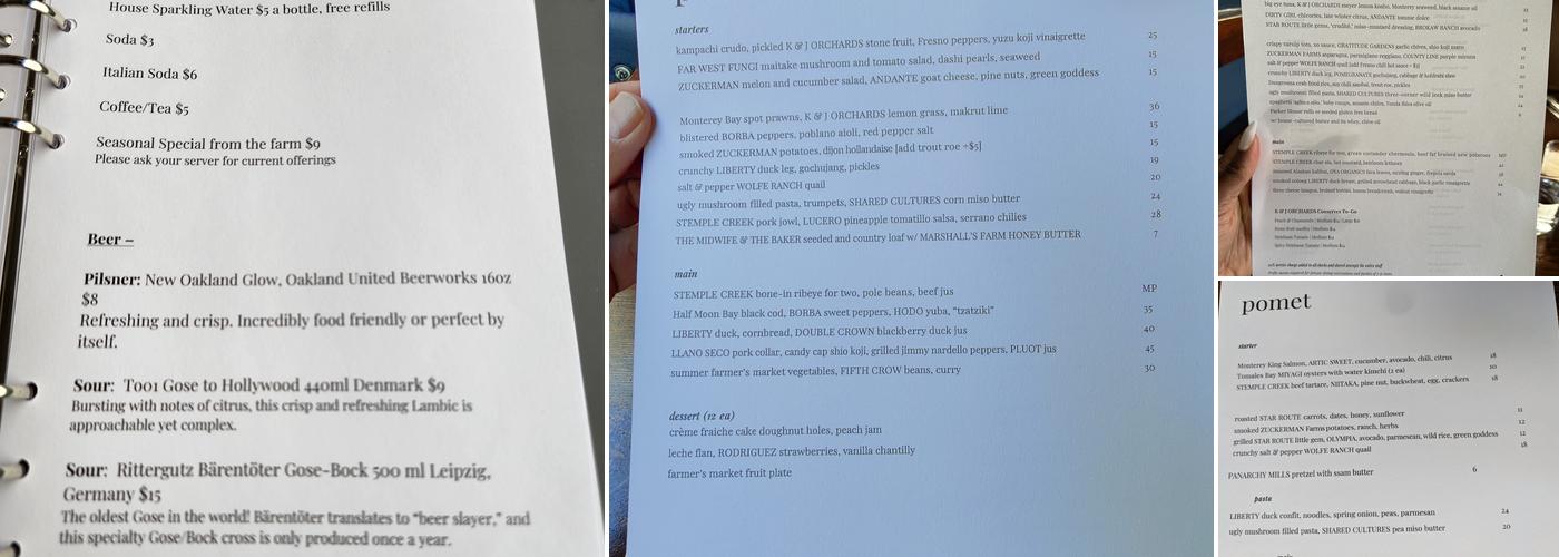 Pomet Menu