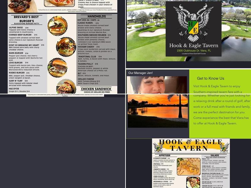 Hook and Eagle Tavern Menu