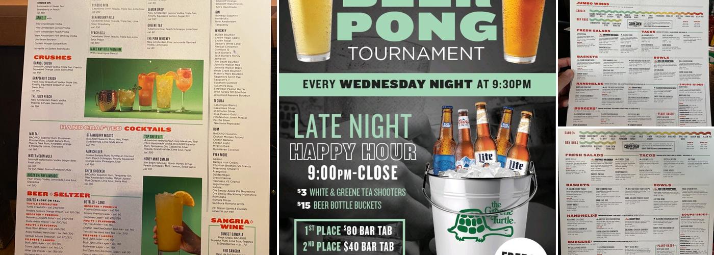 The Greene Turtle Sports Bar & Grille Menu