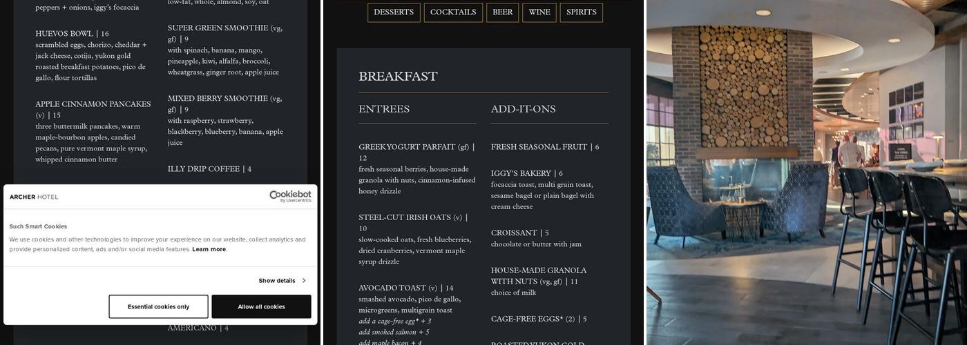 AKB, a hotel bar Menu