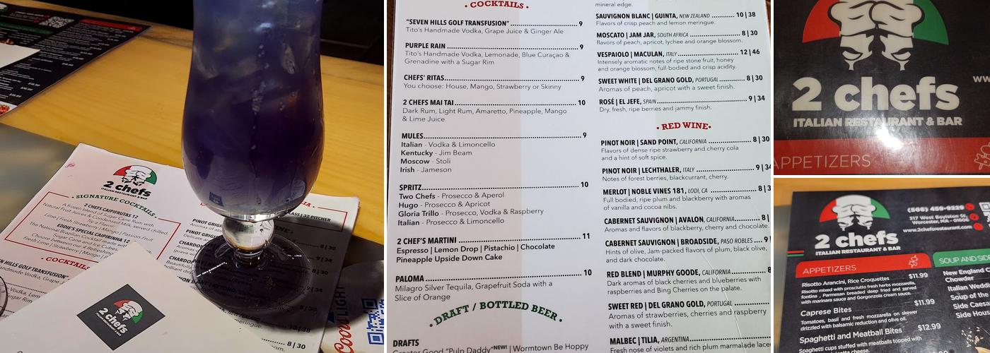 2 Chefs Italian Restaurant & Bar Menu