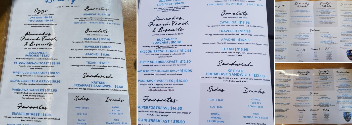 Shelby’s Menu