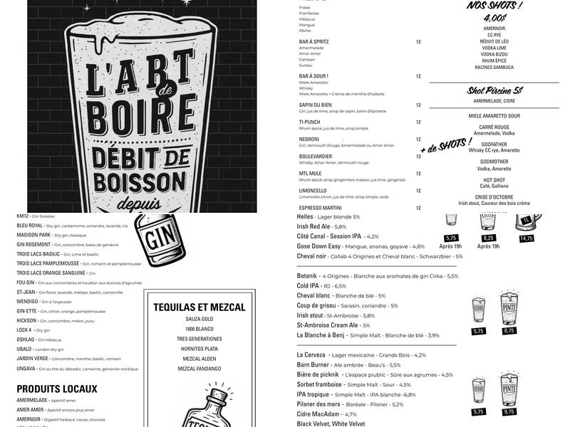 Bar Chez Baptiste Menu