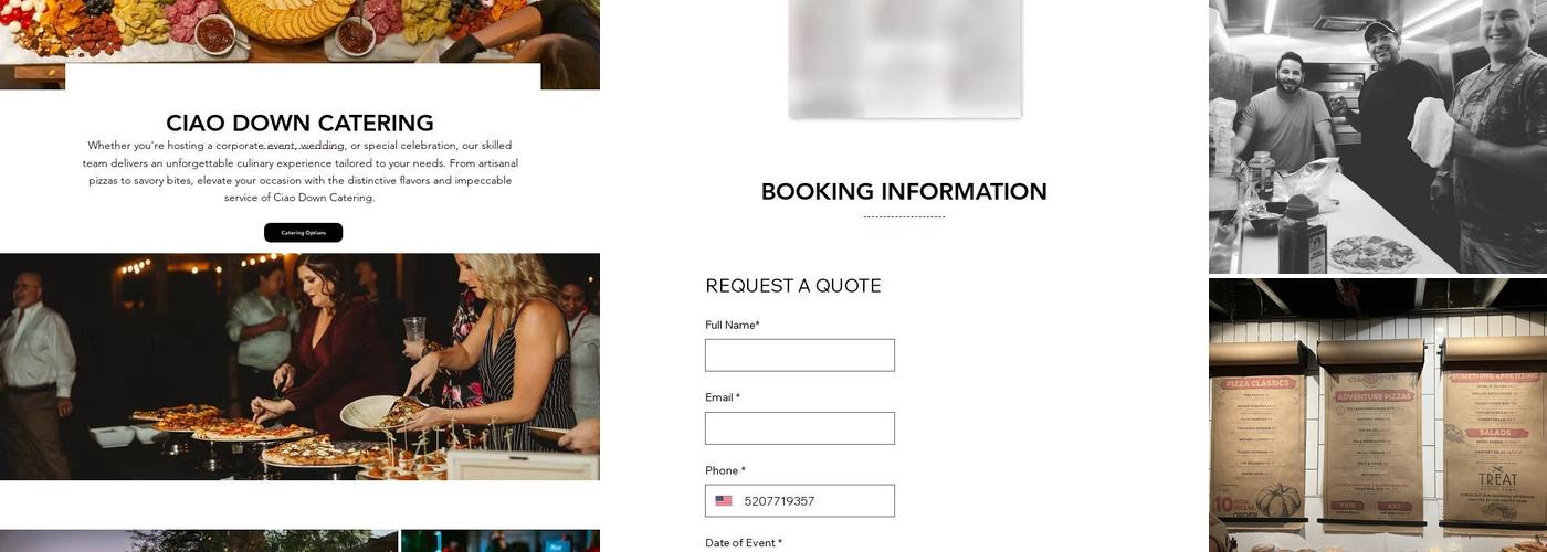 Ciao Down Pizza Studio Menu