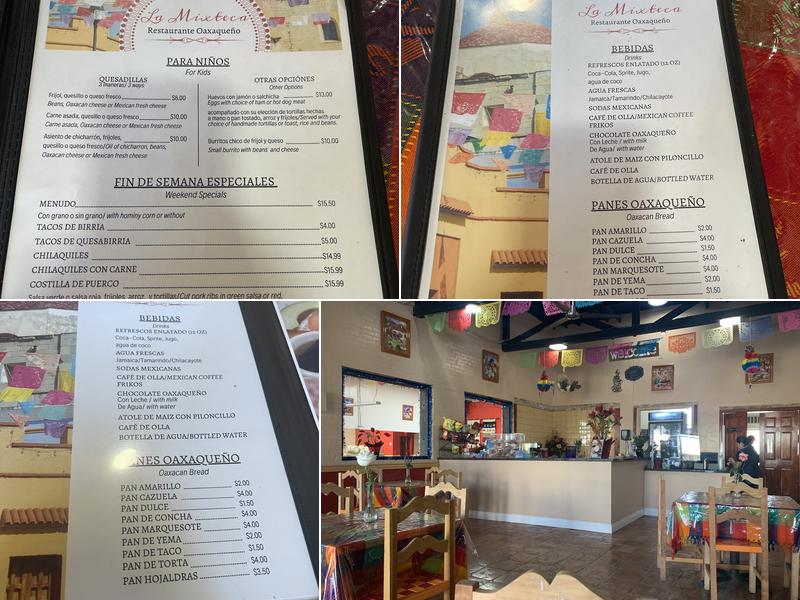 La Mixteca Restaurante Oaxaqueño Menu