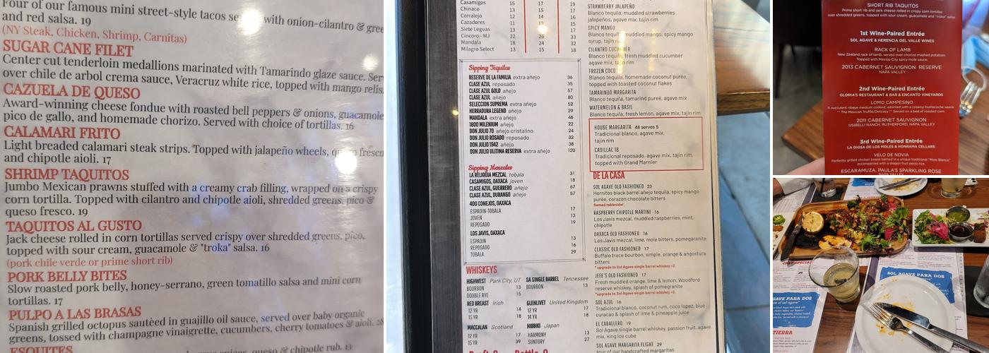 Sol Agave LA LIVE Menu