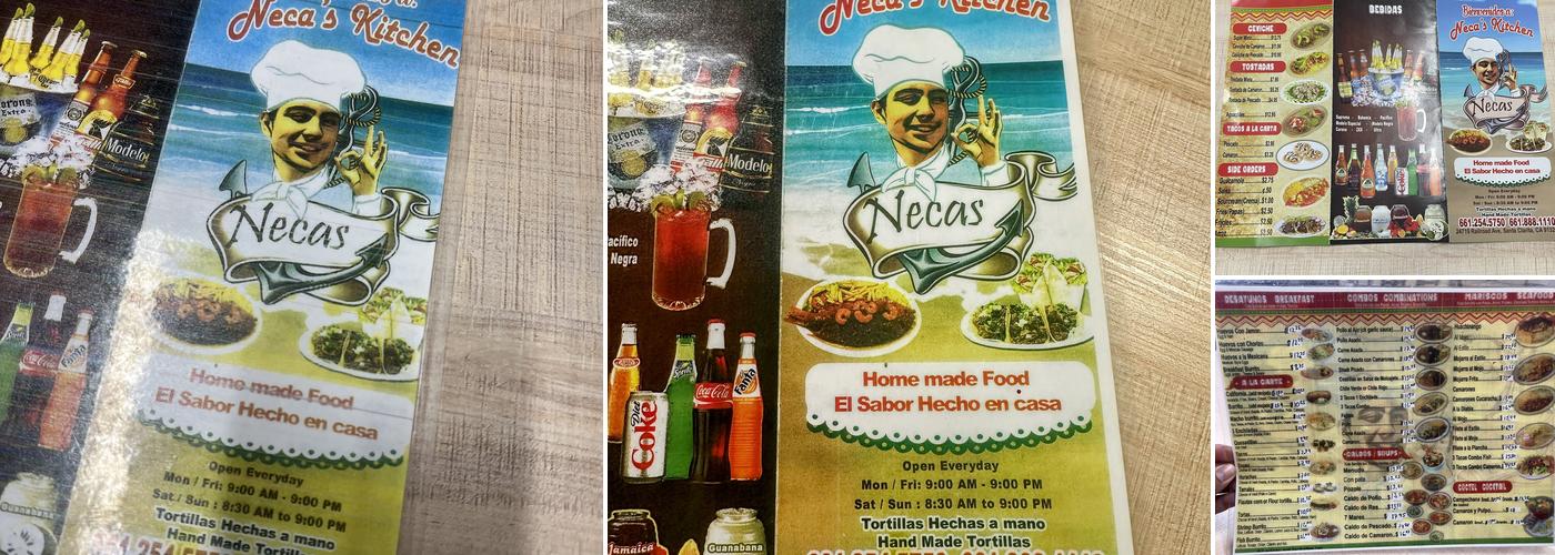 Neca kitchen Menu