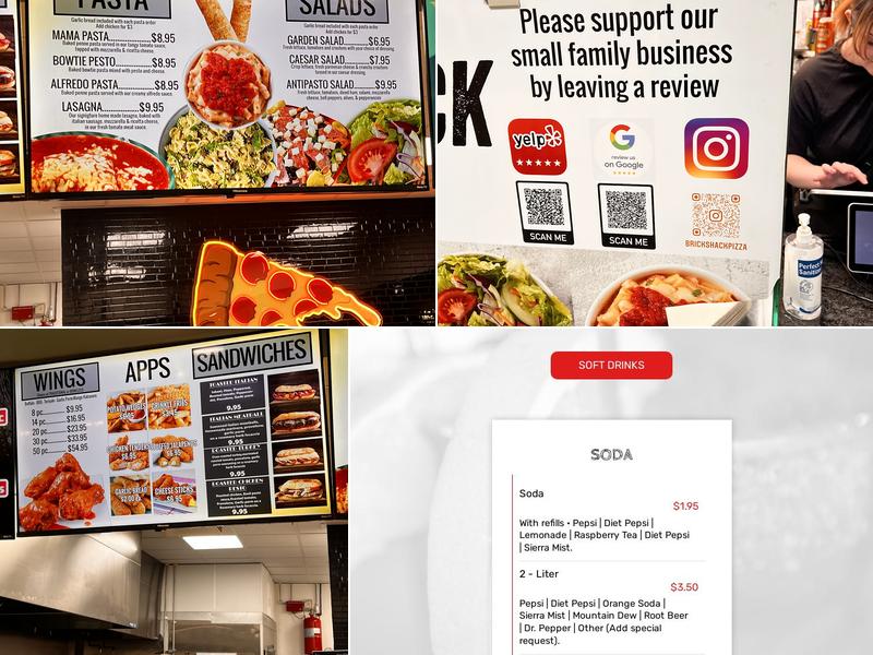 Brick Shack Pizza Menu