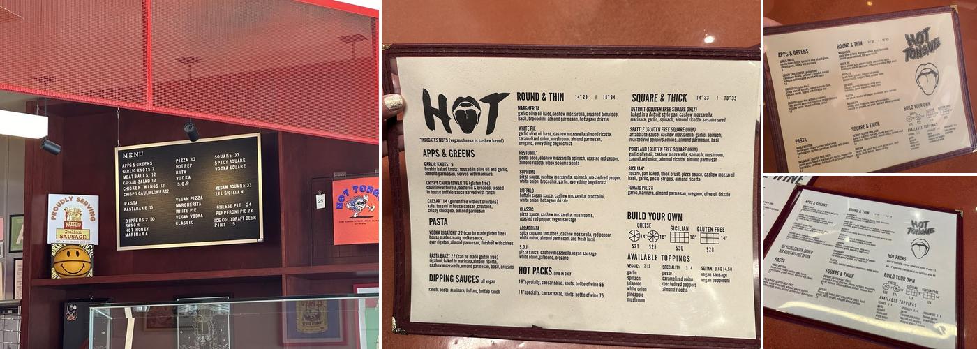 Hot Tongue Pizza Menu