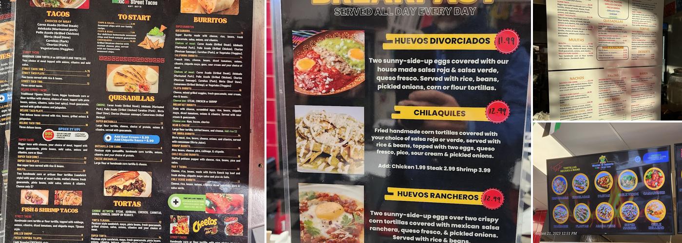 Mission 19 Taqueria Menu
