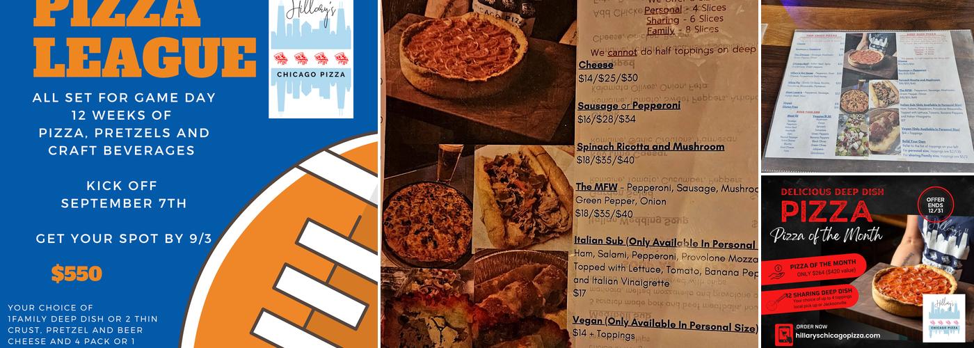 Hillary's Chicago Pizza Menu