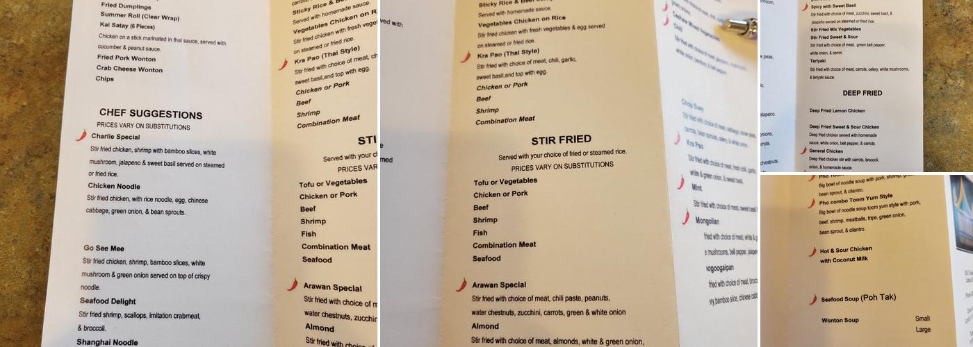 THAI KITCHEN Menu
