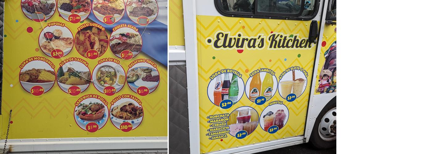 Elvira's kitchen Menu