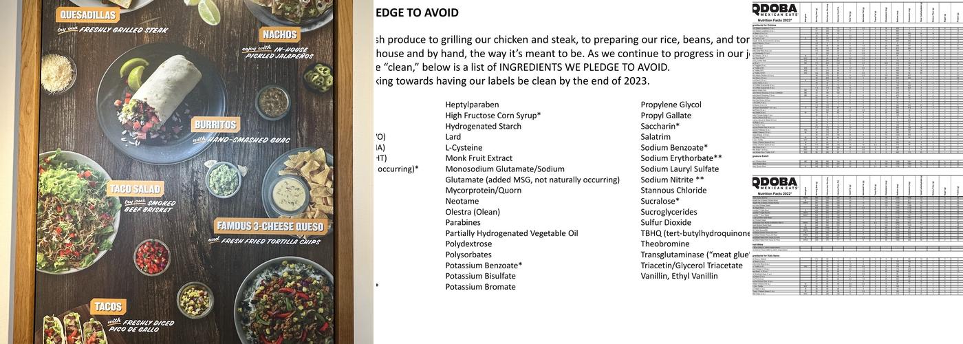 QDOBA Mexican Eats Menu