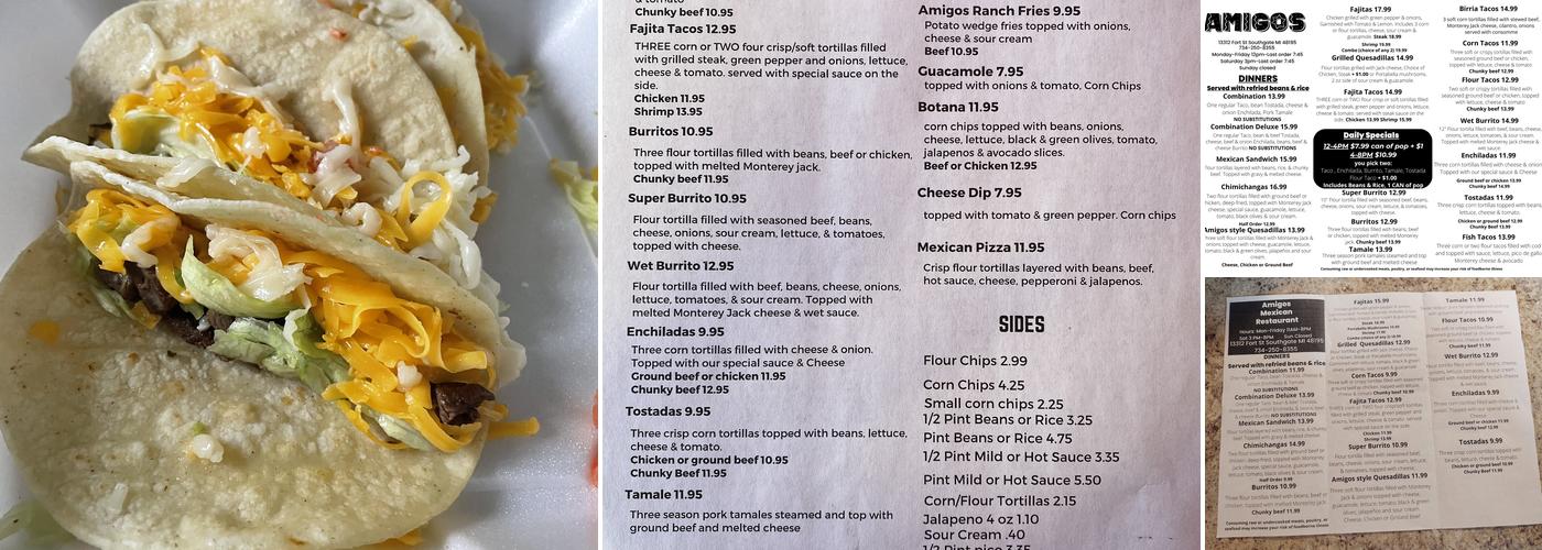 Amigos Tex-Mex Southgate Menu