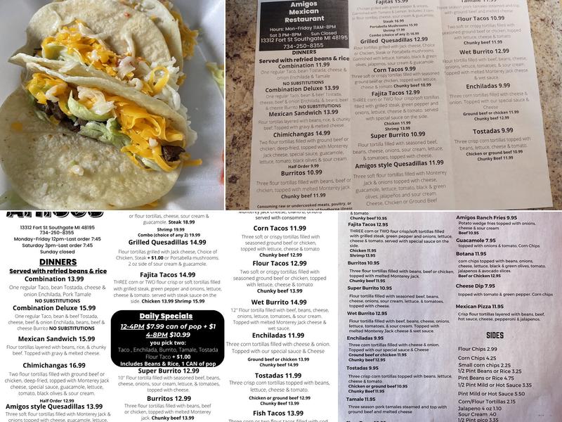 Amigos Tex-Mex Southgate Menu
