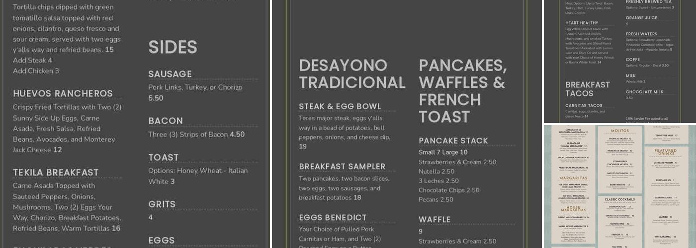 Tekila Modern Mexican Menu