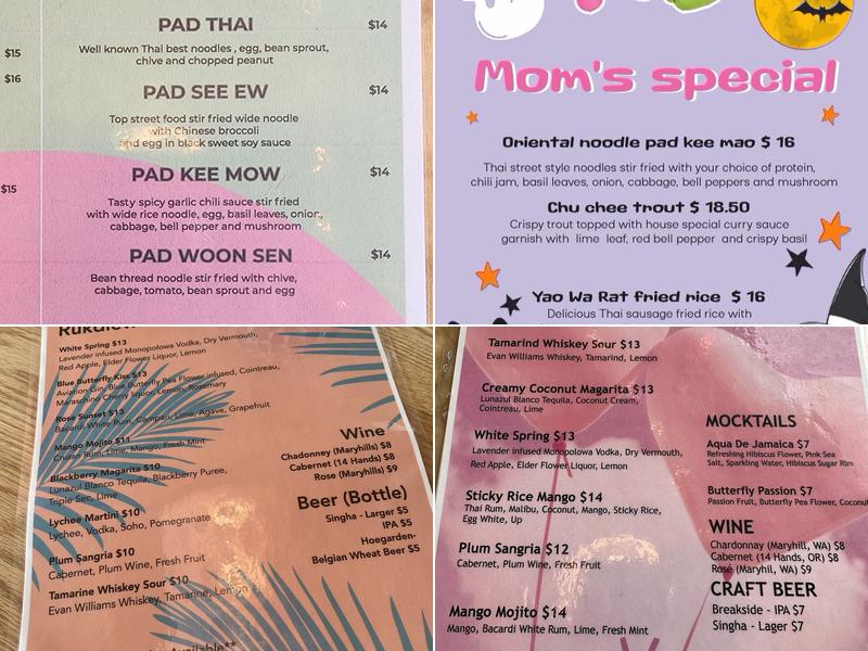 Rukdiew cafe Menu