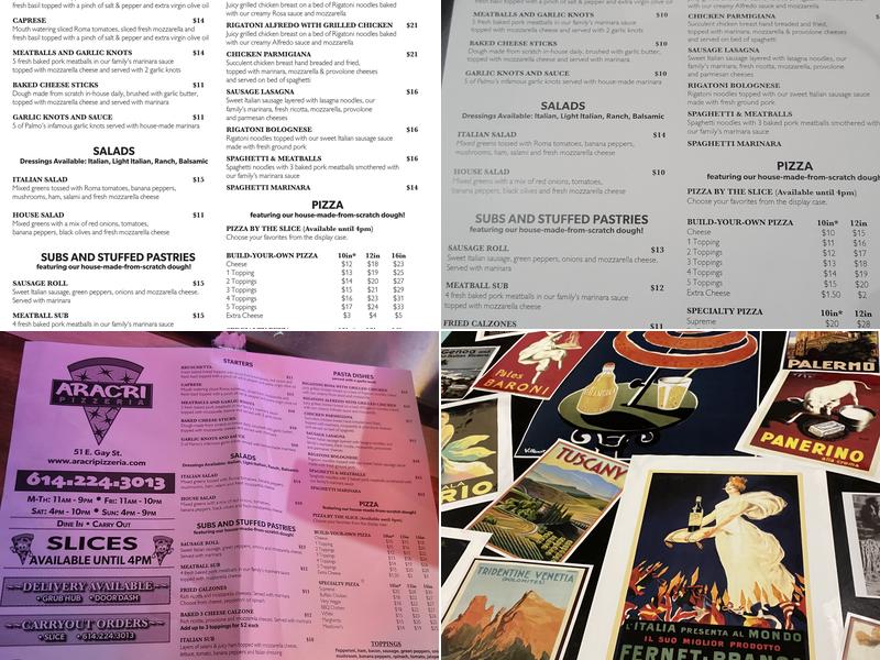 Aracri Pizzeria Menu